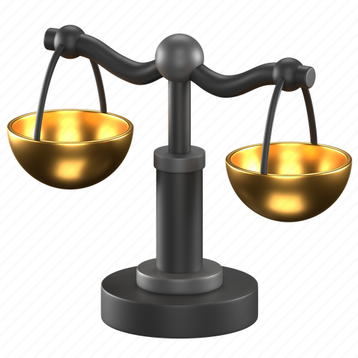 Scale, judge, measure, justice, balance, weight, ruler 3D illustration - Download on Iconfinder