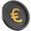 euro, coin, black 