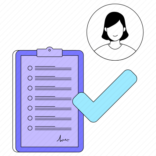 Accounts, checklist, list, clipboard, confirm, checkmark, complete illustration - Download on Iconfinder