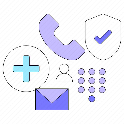 Communication, add, create, email, phone, number, secure illustration - Download on Iconfinder