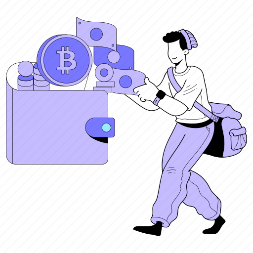 Finance, crypto, wallet, access, savings, credit, bitcoin illustration - Download on Iconfinder