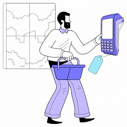 Finance, customer, client, buy, purchase, payment, terminal illustration - Download on Iconfinder