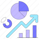 statistics, graph, chart, analytics, statistic, arrow, increase, pie, bar 