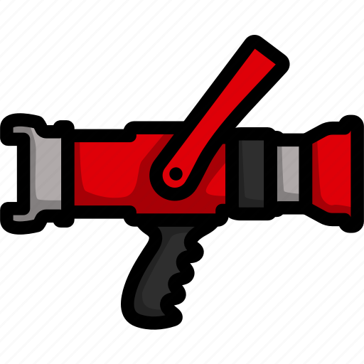 Nozzle, fire, hose, water, emergency, safety, lineart icon - Download on Iconfinder