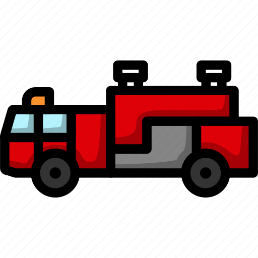 Truck, emergency, fire, vehicle, transportation, red, engine icon - Download on Iconfinder