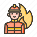 fireman, firefighter, fire, emergency, safety