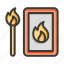 matches, fire, flame, matchbox, burn 