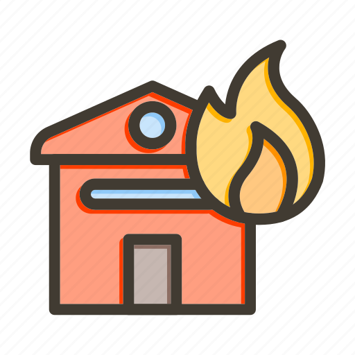Fire house, fire, house, building, flame icon - Download on Iconfinder