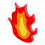 red, fire, flame, isometric 