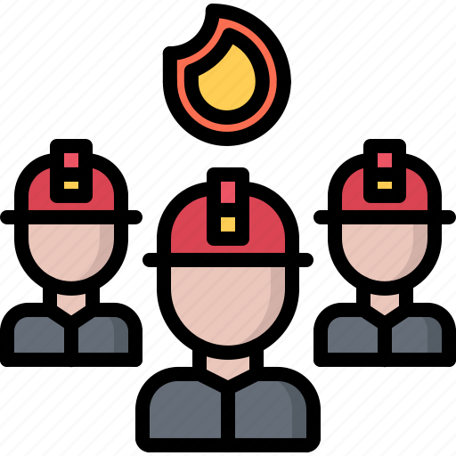 Team, group, helmet, uniform, people, fireman, fire icon - Download on Iconfinder