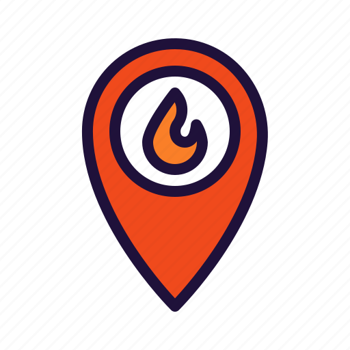 Fire, firefighters, location, map icon - Download on Iconfinder
