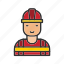 - firefighter, fire, emergency, fireman, protection, safety, water, man 
