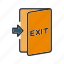 - exit, door, logout, arrow, out, sign, sign-out, close 