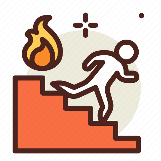 Escape, fire, flames, hazard, smoke icon - Download on Iconfinder
