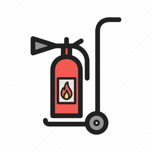 Danger, equipment, extinguisher, firefighter, moveable, red, safety icon - Download on Iconfinder