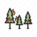 disaster, fire, firefighter, flame, forest, nature, wildfire