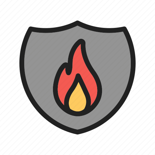 Cover, fire, flame, protection, safety, shield, sign icon - Download on Iconfinder
