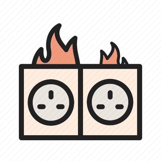 Burnt, circuit, electric, fire, house, short, socket icon - Download on Iconfinder