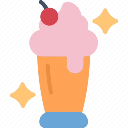 Milkshake, drink, cup, dessert, glass, sweet, cherry icon - Download on Iconfinder