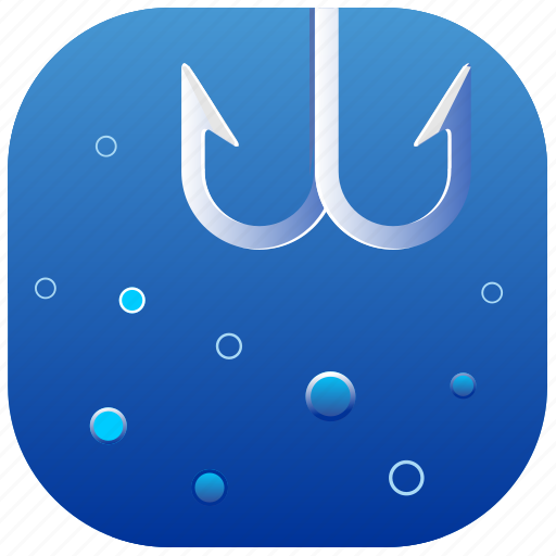 Double, fishing, hook, water icon - Download on Iconfinder