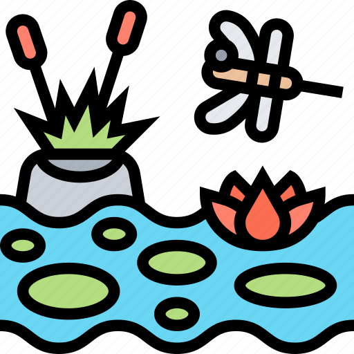 Pond, water, wetland, nature, landscape icon - Download on Iconfinder