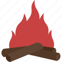 bonfire, fire, warm, camp, outdoor
