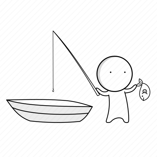 Fisherman, fishing, sports, recreation, fishing rod, boat, hobby icon - Download on Iconfinder