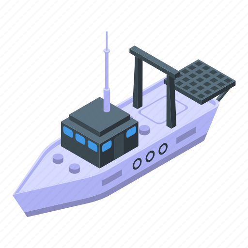 Nautical, fishing, boat, isometric icon - Download on Iconfinder