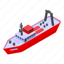 trawler, fishing, ship, isometric