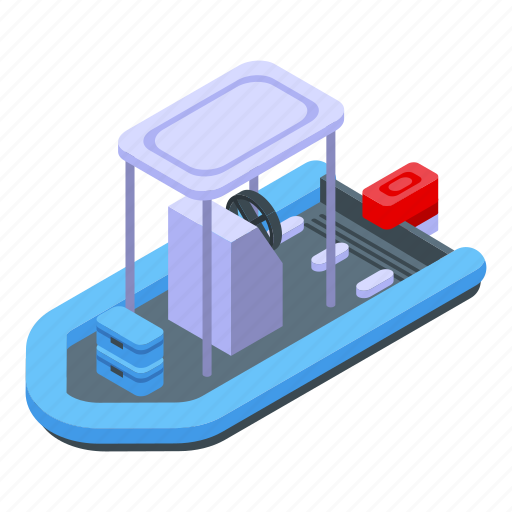 Fishing, boat, isometric icon - Download on Iconfinder