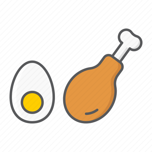 Chicken, diet, egg, fitness, food, keto, leg icon - Download on Iconfinder
