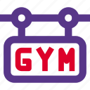 gym, fitness, sign board, banner