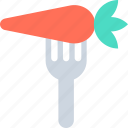 carrot, food, fork, healthy, vegetable 