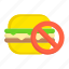 burgers, no, forbidden, prohibition, hamburgers, fast food 