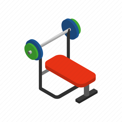 Barbell, bench, exercise, fitness, gym, isometric, weight icon - Download on Iconfinder