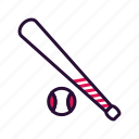 baseball, baseball bat, sport, sport equipment