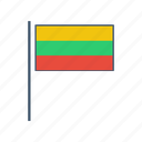 europe, lithuania, lithuanian flag 