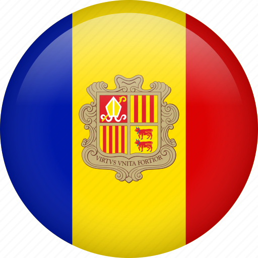 Andorra, circle, country, flag, nation, national icon - Download on Iconfinder