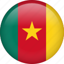 cameroon, circle, country, flag, national, nation