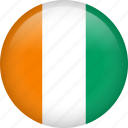 circle, country, côte d’ivoire, flag, national, nation
