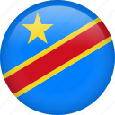 circle, country, democratic republic of the congo, flag, national, nation
