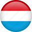 luxembourg, circle, country, flag, national 