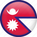 nepal, circle, country, flag, national
