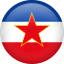 flag, yugoslavia, circle, country, national, world, nation 