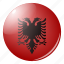 albania, circle, country, flag, flags, round, national 