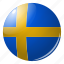 circle, country, flag, flags, round, sweden, national 