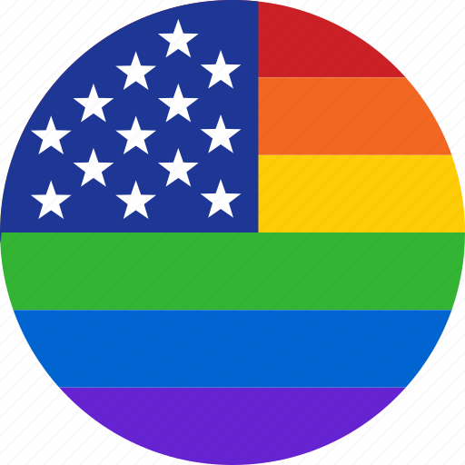 Circle, flag, lgbt, pride, rainbow, states, united icon - Download on Iconfinder