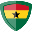 ghana, flag, shield