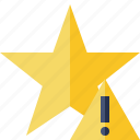 achievement, bookmark, favorite, rating, star, warning