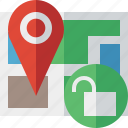 gps, location, map, marker, navigation, pin, unlock